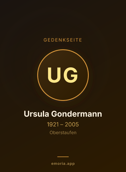 Gedenkportrait von Ursula Gondermann
