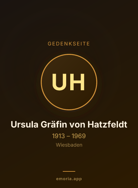 Gedenkportrait von Ursula Gräfin von Hatzfeldt