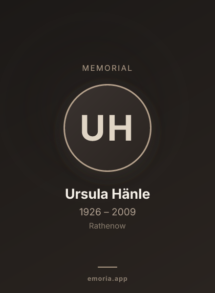 Memorial portrait of Ursula Hänle