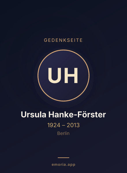 Gedenkportrait von Ursula Hanke-Förster