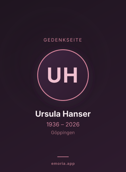 Gedenkportrait von Ursula Hanser