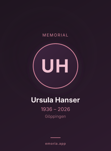 Memorial portrait of Ursula Hanser