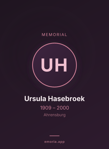 Memorial portrait of Ursula Hasebroek