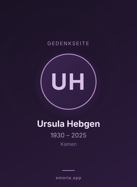 Gedenkportrait von Ursula Hebgen