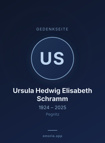 Gedenkportrait von Ursula Hedwig Elisabeth Schramm