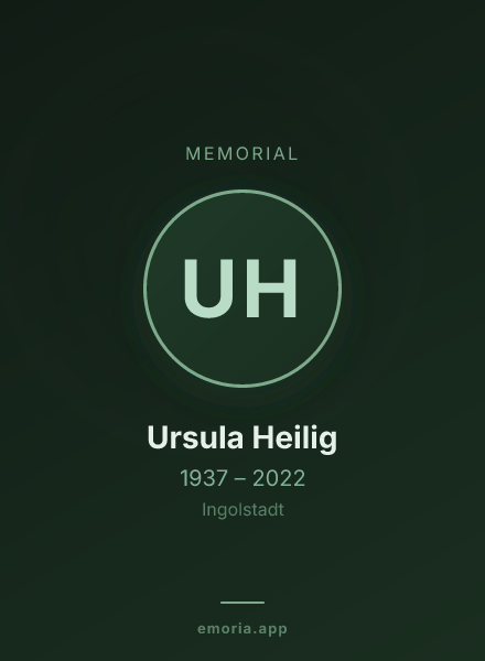 Memorial portrait of Ursula Heilig