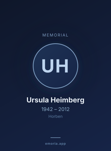 Memorial portrait of Ursula Heimberg