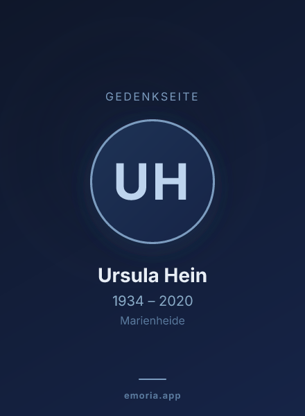 Gedenkportrait von Ursula Hein