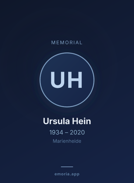 Memorial portrait of Ursula Hein