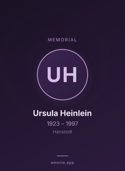 Memorial portrait of Ursula Heinlein