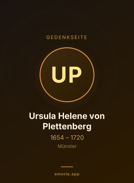 Gedenkportrait von Ursula Helene von Plettenberg