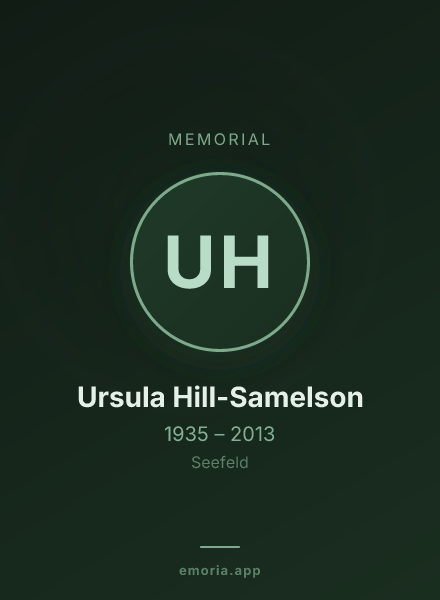 Memorial portrait of Ursula Hill-Samelson