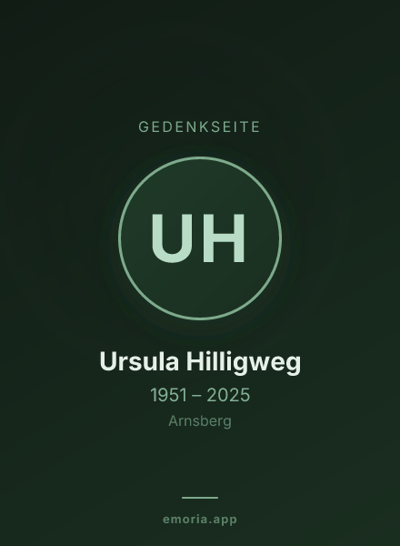 Gedenkportrait von Ursula Hilligweg