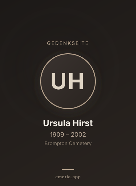 Gedenkportrait von Ursula Hirst
