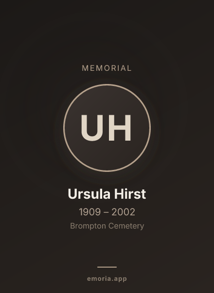 Memorial portrait of Ursula Hirst