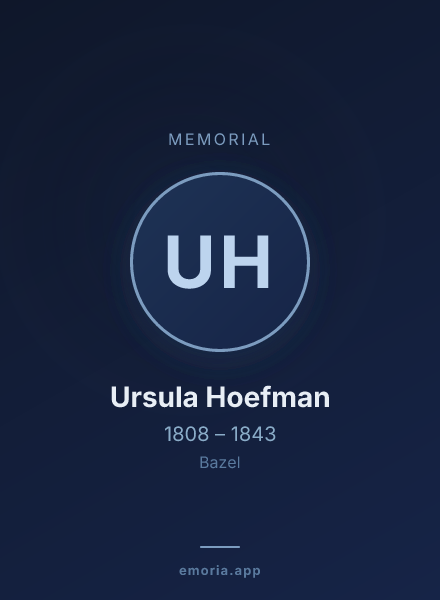 Memorial portrait of Ursula Hoefman