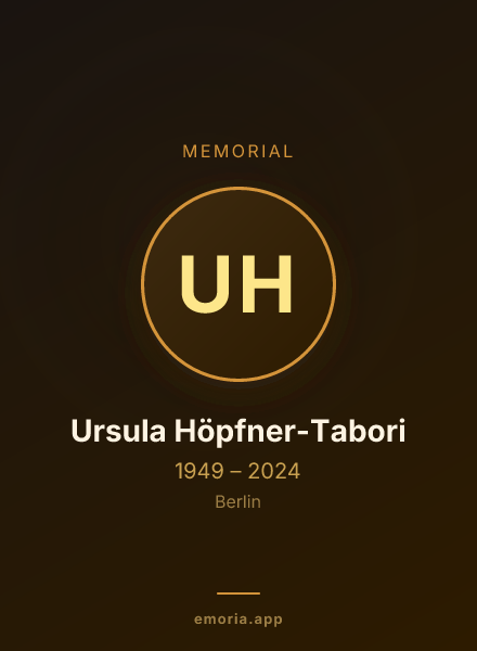 Memorial portrait of Ursula Höpfner-Tabori