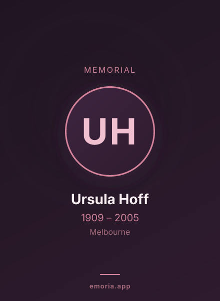 Memorial portrait of Ursula Hoff