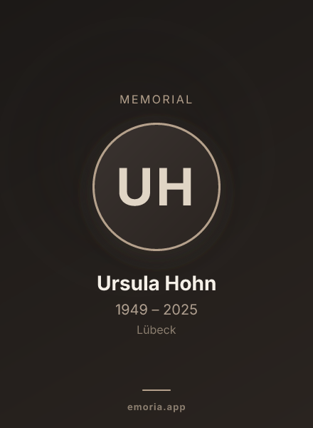 Memorial portrait of Ursula Hohn