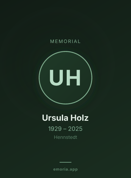 Memorial portrait of Ursula Holz