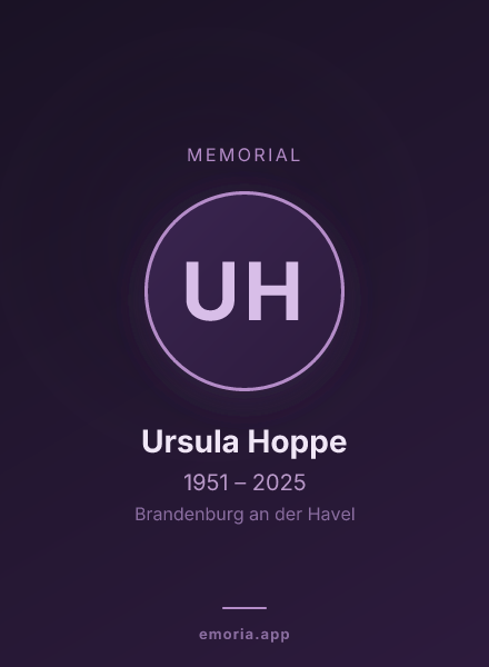 Memorial portrait of Ursula Hoppe