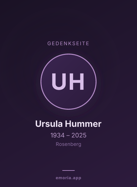 Gedenkportrait von Ursula Hummer