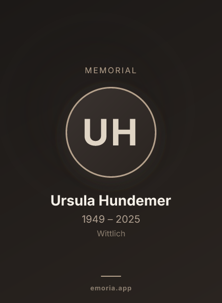 Memorial portrait of Ursula Hundemer