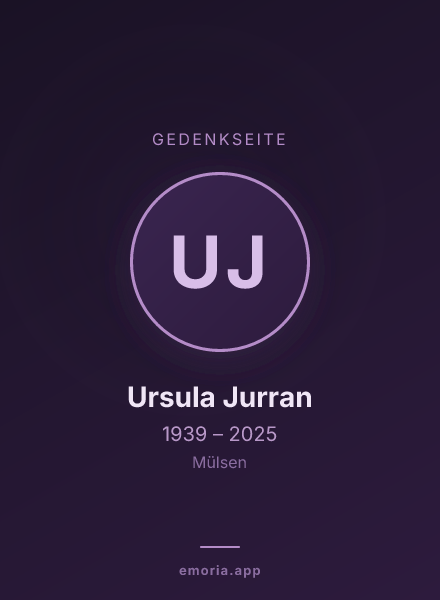 Gedenkportrait von Ursula Jurran