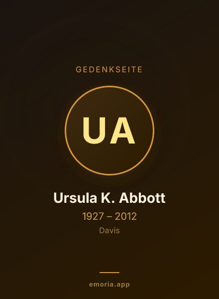 Gedenkportrait von Ursula K. Abbott