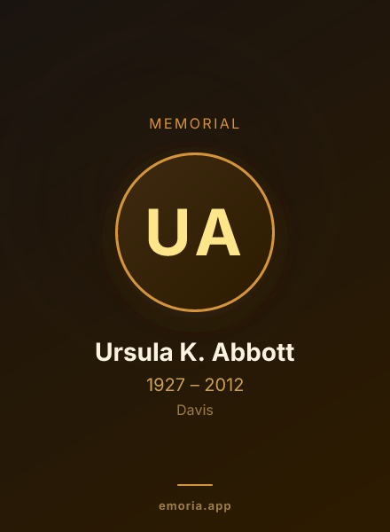 Memorial portrait of Ursula K. Abbott