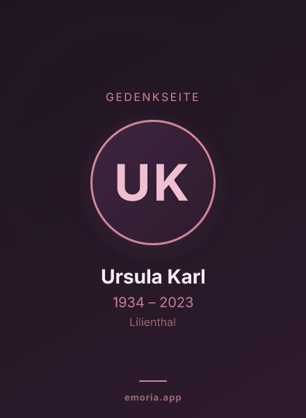 Gedenkportrait von Ursula Karl