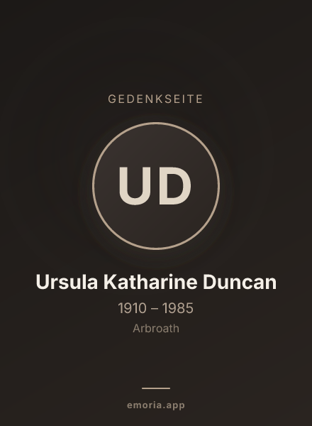 Gedenkportrait von Ursula Katharine Duncan