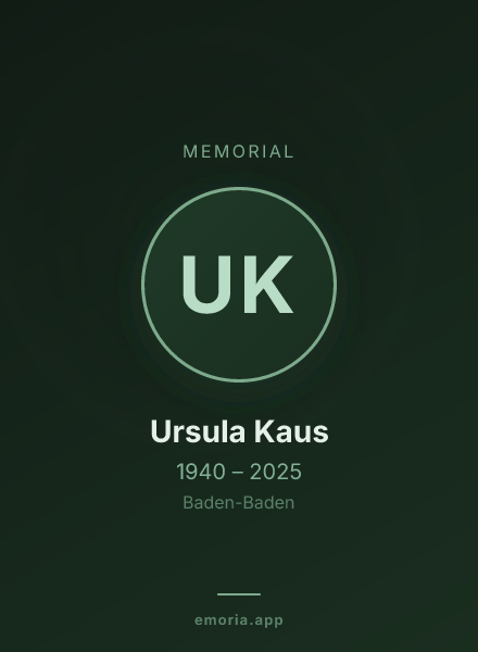 Memorial portrait of Ursula Kaus