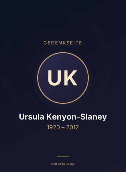 Gedenkportrait von Ursula Kenyon-Slaney