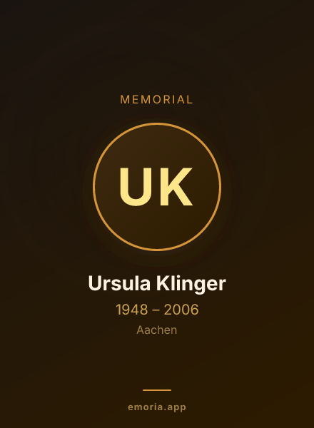 Memorial portrait of Ursula Klinger