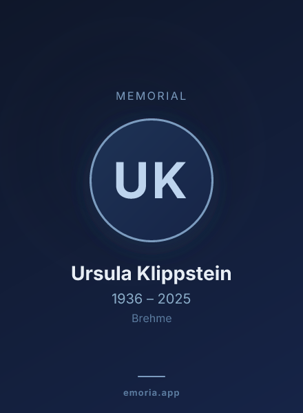 Memorial portrait of Ursula Klippstein