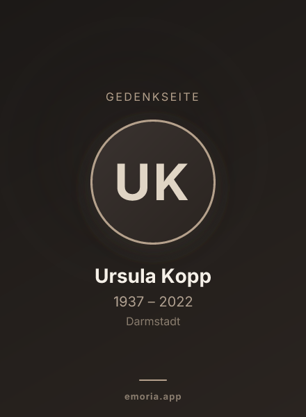 Gedenkportrait von Ursula Kopp