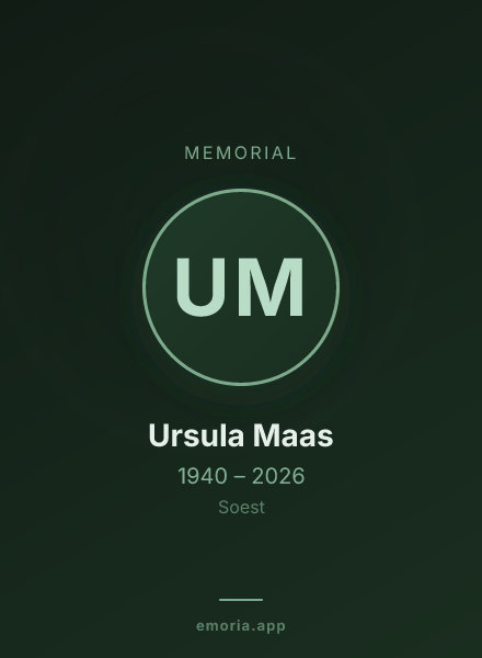 Memorial portrait of Ursula Maas