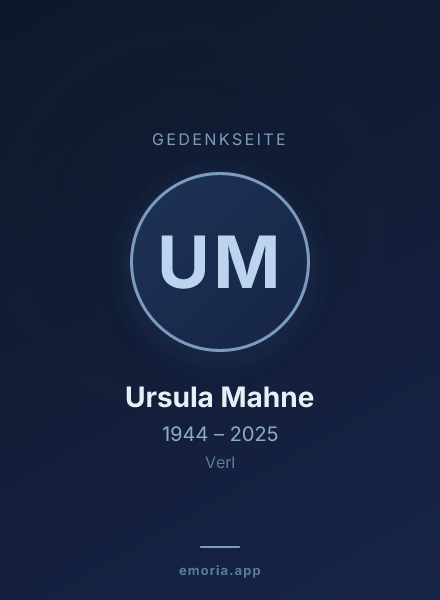 Gedenkportrait von Ursula Mahne