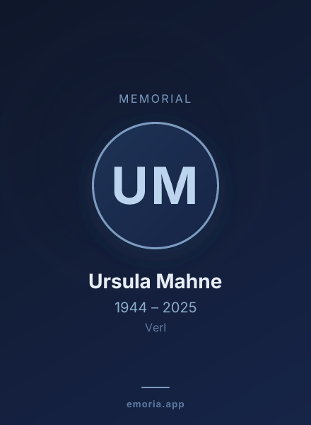 Memorial portrait of Ursula Mahne