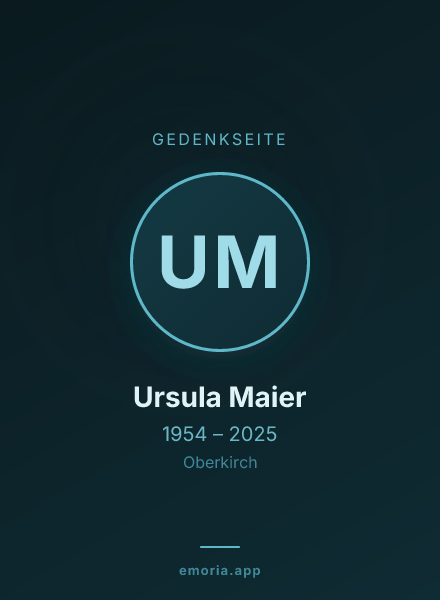 Gedenkportrait von Ursula Maier