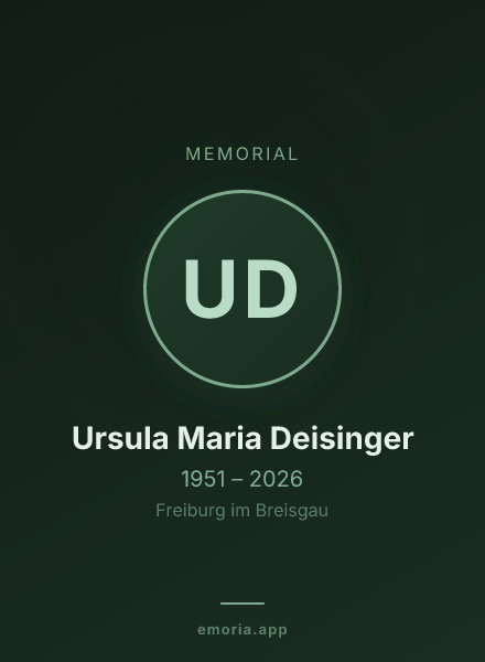 Memorial portrait of Ursula Maria Deisinger