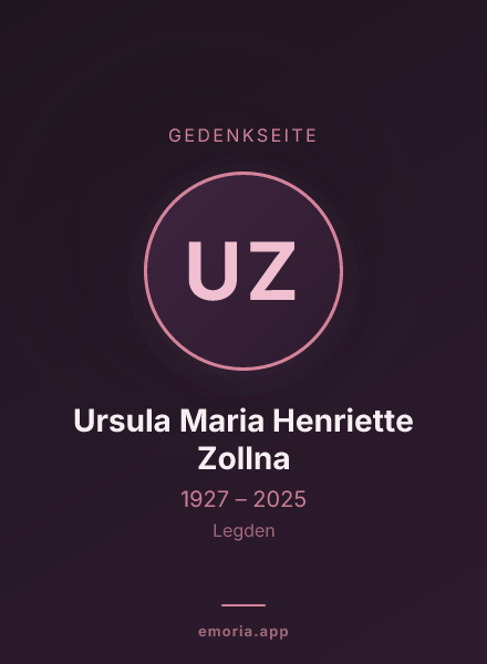Gedenkportrait von Ursula Maria Henriette Zollna
