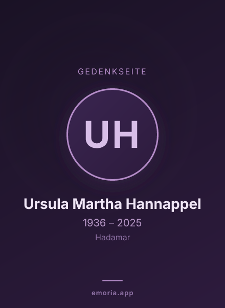 Gedenkportrait von Ursula Martha Hannappel