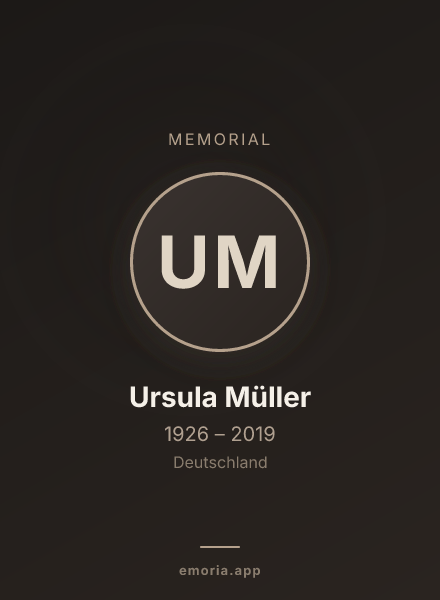 Memorial portrait of Ursula Müller