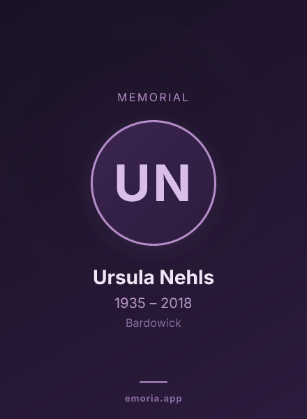 Memorial portrait of Ursula Nehls