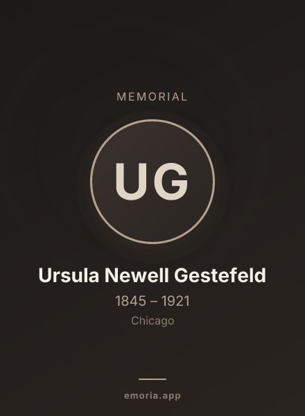 Memorial portrait of Ursula Newell Gestefeld