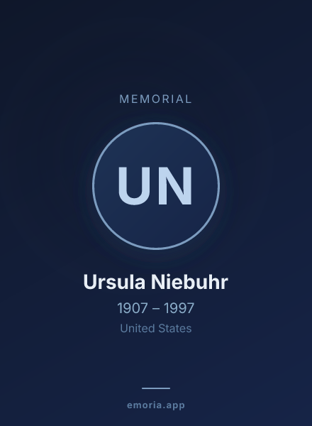 Memorial portrait of Ursula Niebuhr
