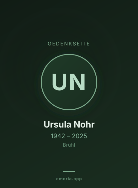 Gedenkportrait von Ursula Nohr