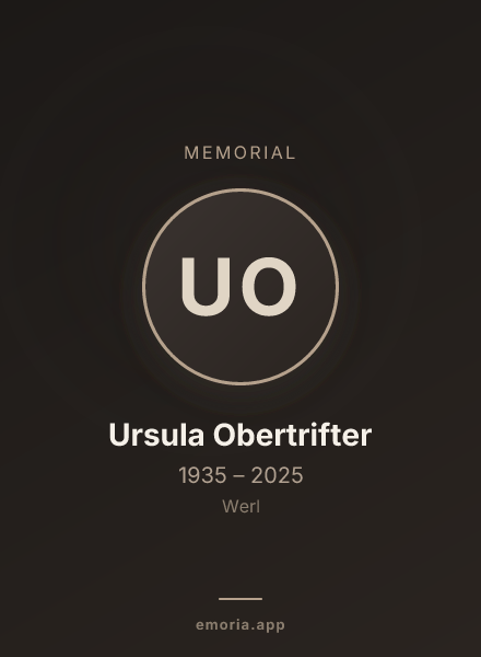 Memorial portrait of Ursula Obertrifter